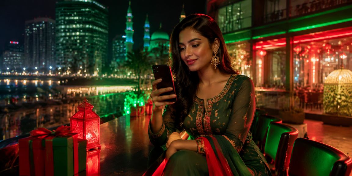 Players using the casino app at an Eid celebration in Dhaka