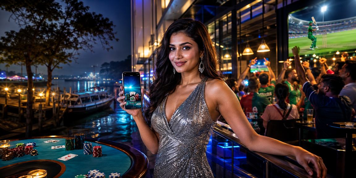A Bangladeshi model enjoying cricket betting in Khulna
